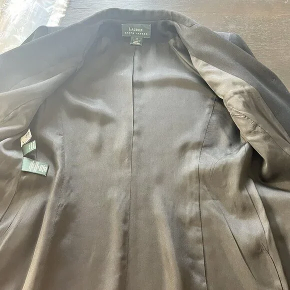 Ralph Lauren LRL Women's Black 100% Wool Blazer Size 6 Lined - Picture 8 of 15